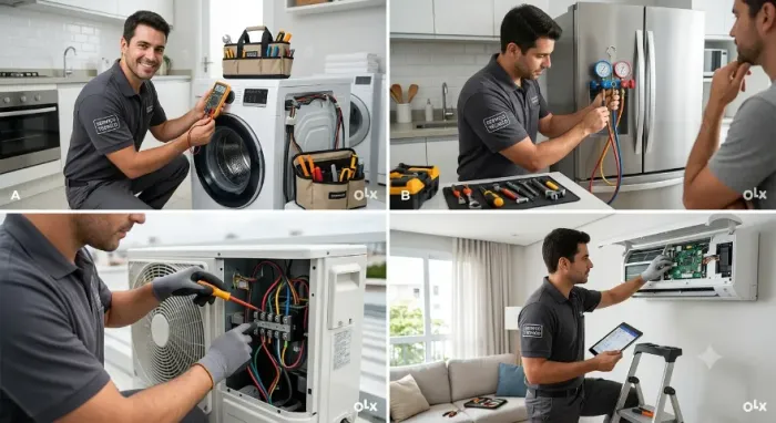 Consertos em: Ar condicionado, Máquina de Lavar e Geladeiras