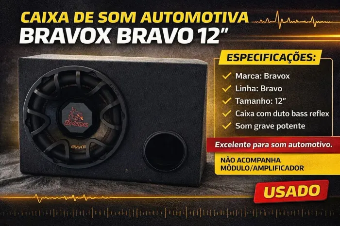 Caixa de Som / Subwoofer Automotivo Bravox 12
