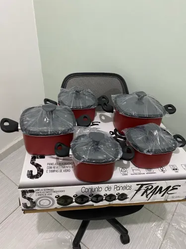 Kit panela quadrada 5 peças antiaderente