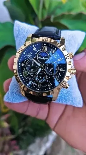 Relógio masculino POEDAGAR Couro de luxo - Azul