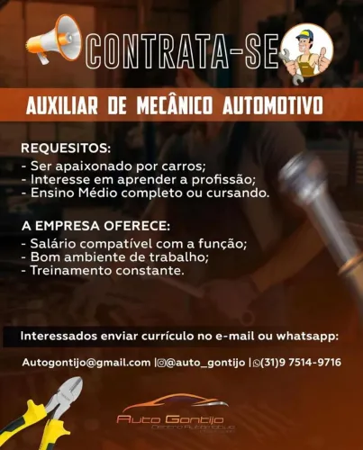 Vaga de emprego para mecânico com experiência 