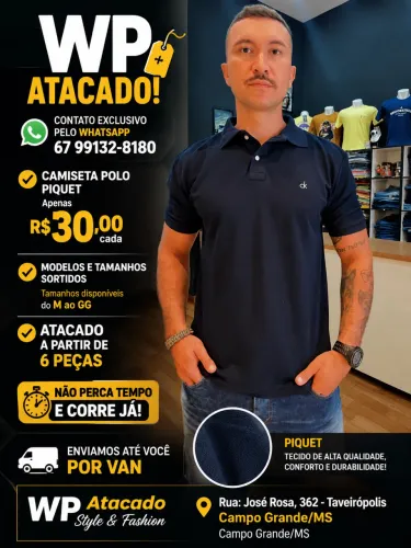 POLO MASCULINA NO ATACADO