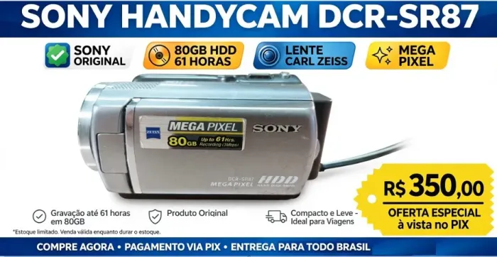 FILMADORA SONY DCR SR87 MEGA PIXEL