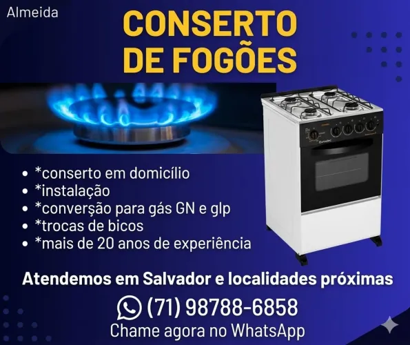 Conserto de fogões em domicílio