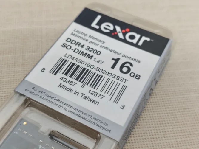 Memória RAM Lexar 16GB DDR4 3200MHz SO-DIMM Nova Lacrada