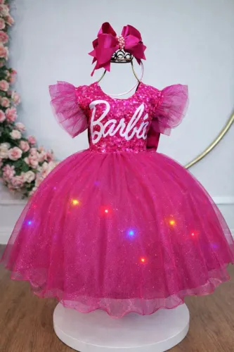 Vestido infantil Barbie com LED