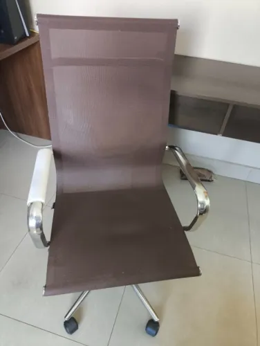 Cadeira Office Sevilha Alta Tela Café - Rivatti Móveis