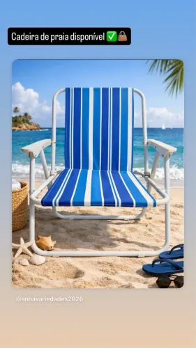 Vendo cadeira d praia resistente de ótima qualidade suporta até 120kg resta poucas unida