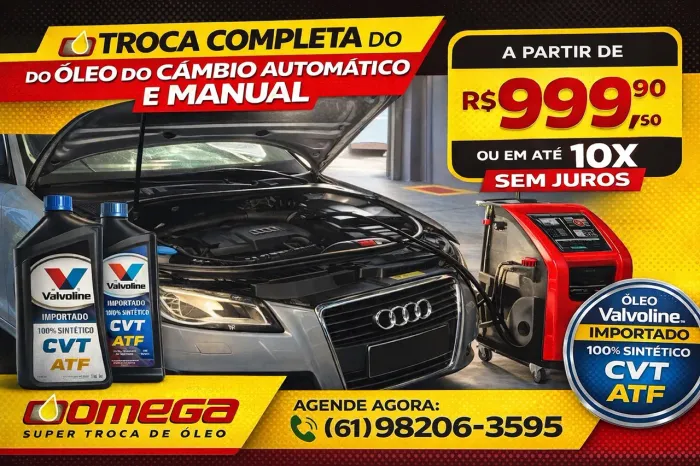 Troca de óleo de câmbio automático e manual