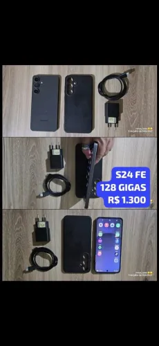 Galaxy S24 FE de 128 gigas poucas marcas de uso sem trincos 
