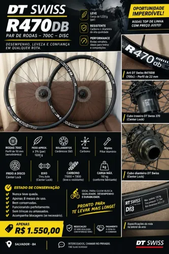 RODAS DT SWISS R470DB ALUMÍNIO