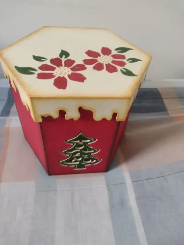 Porta panetone madeira 1kg