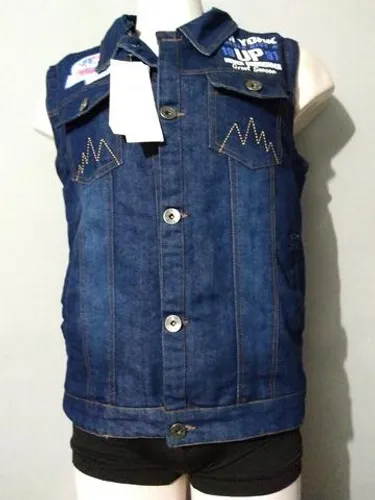 Colete jeans masculino grosso novo, forrado e grosso