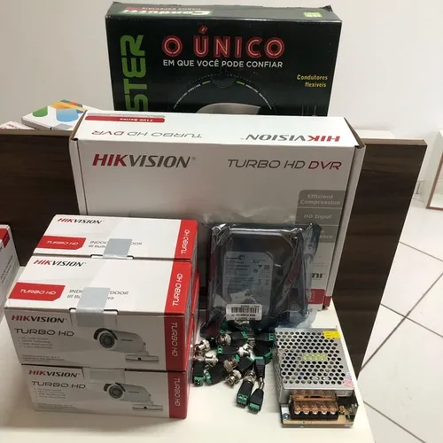 Kit 4 câmeras HD DVR 4 canais 