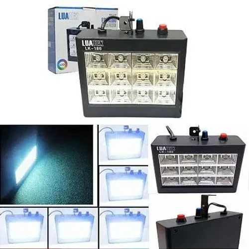 Strobo luz branca para decoração de festa 12 LEDs novo