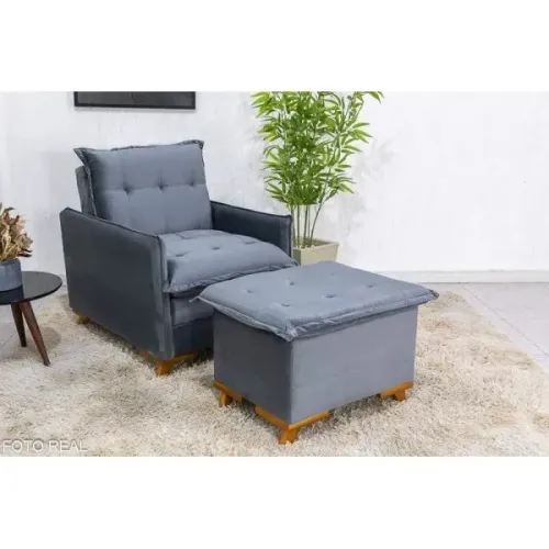 Poltrona Reclinável com Puff Viena rf654