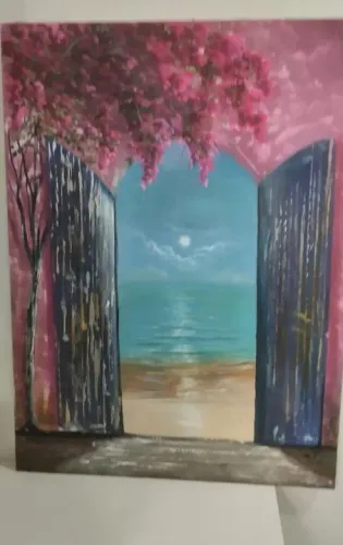 Oportunidade - Lindíssimo quadro óleo sobre tela 80 X 60