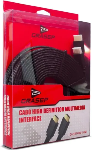 Cabo Hdmi 10 Metros 10m Flat Knup Ultra Hd 4k Nylon Ouro 24k