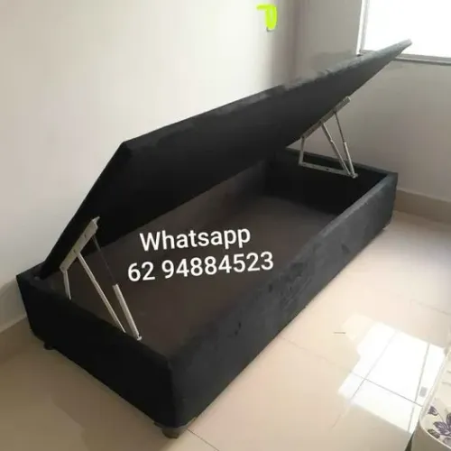 Cama box Baú solteirão com pistões hidraulicos