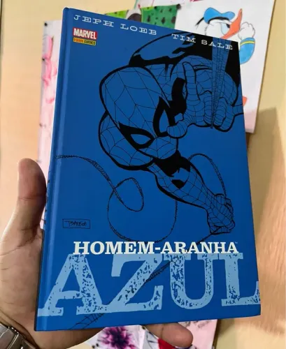Homem aranha azul panini, capa dura.