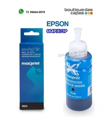 Refil de tinta Maxprint Compatível Epson T664120/T673120 No.664P/673P Preto