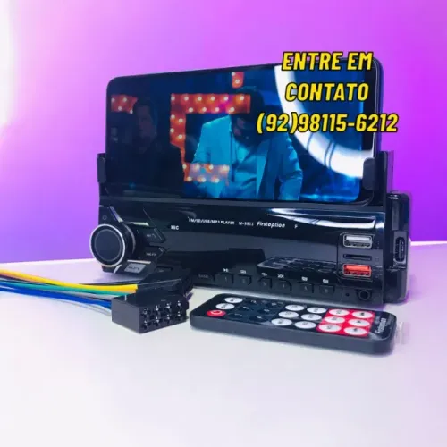 Som Automotico Player Com Suporte de Celular Facil Instalação-