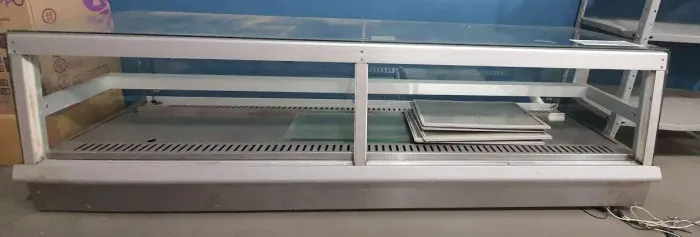 VITRINE SOBREPOR EXPOSITORA mod11 NEUTRA COM DIVISÓRIAS VIDRO RETO