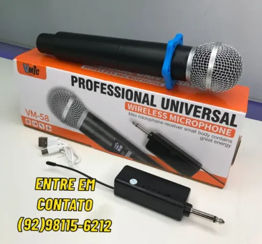 Microfone Profissional Vmic Recarregavel-Entregas 9h as 22h