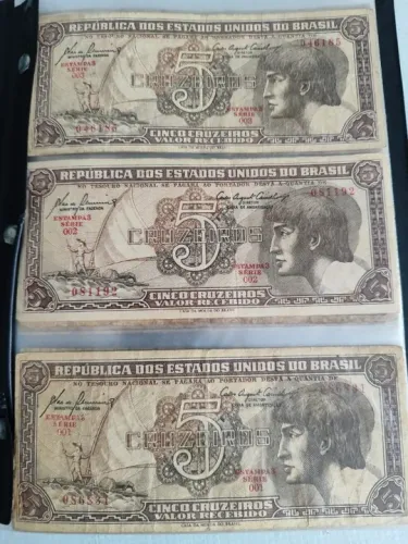 Cédulas do Índio, coleção com números 001 a 111, faltando 7 números