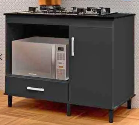 Balcão C/cooktop 5B preto 