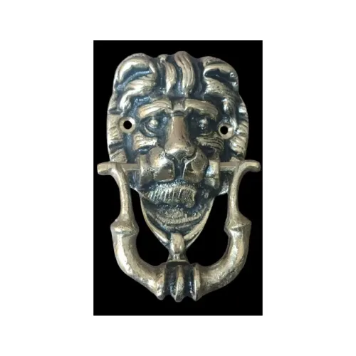 Aldrava Batedor Porta Modelo retro vintage Cabeça De Leão Em Bronze Maciço