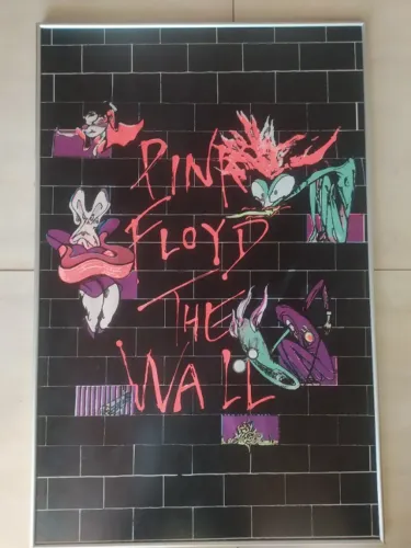 Quadro Vintage Original de 1994 do Pink Floyd The Wall-Screamin Heads - Brilha no escuro