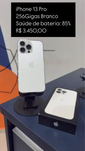 iPhone 13 Pro 256GB Branco - Saúde da bateria 85%