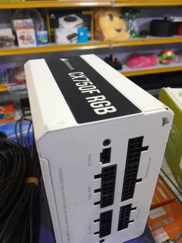 Fonte Corsair CX750F RGB Branca 80 plus Bronze Full Modular