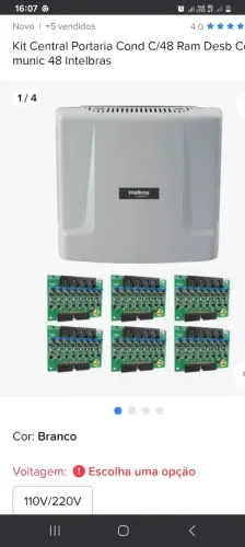 Kit central portaria para 48 apatamentos comunic 48 intelbras 