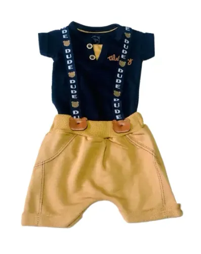 Conjunto Infantil Bebe Rn Menino Body Suspensório Tileesul