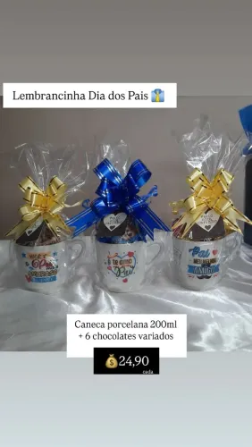 Caneca Dia dos Pais com chocolates