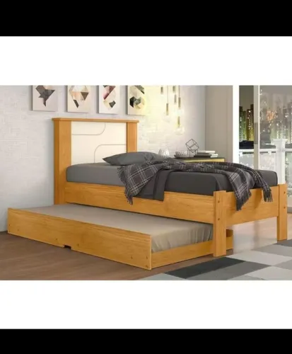 Cama com auxiliar Cinamomo/off white 
