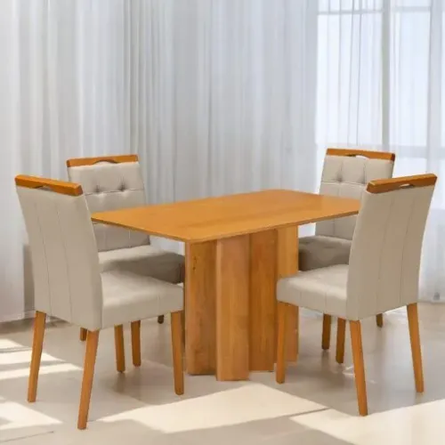 Mesa de Jantar com 4 Cadeiras - Design Moderno!!6tt