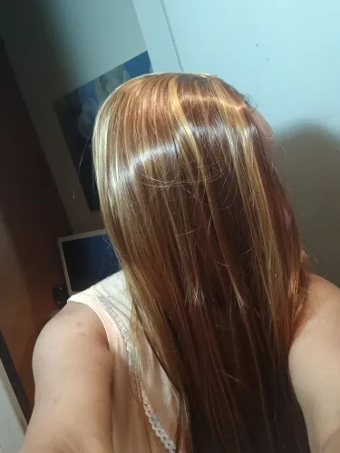 Lace Wig front 72cm com mechas