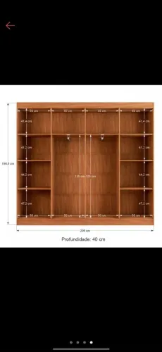 Closet Casal Diamantina 08 prateleiras