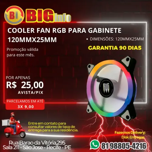 Cooler Fan Rgb 120mm Para Gabinete 