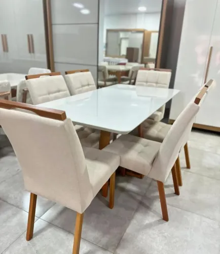 Mesa de Jantar 160x90 Com 6 Cadeiras