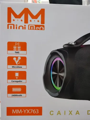 Caixa De Som Bluetooth 300w Potente Karaokê 2 Microfone Alta Preto