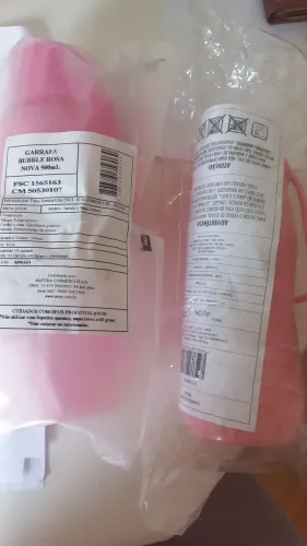 Garrafa Bubble Rosa 500ml Avon Nova