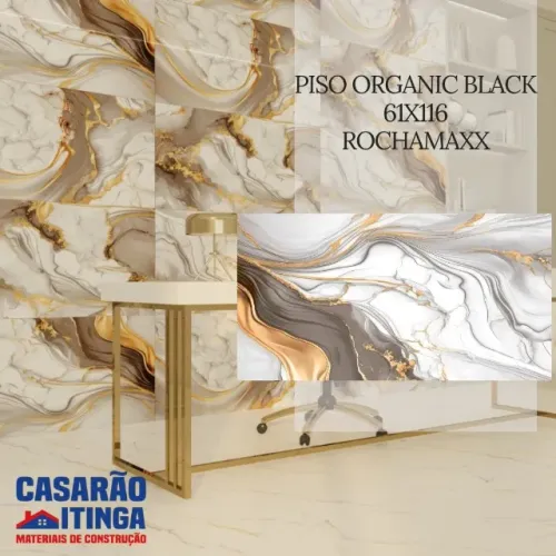 Piso Organic Black 61x116 Rochamaxx Tipo A em Oferta!!