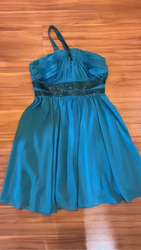 Vestido Festa Azul Turquesa tam M