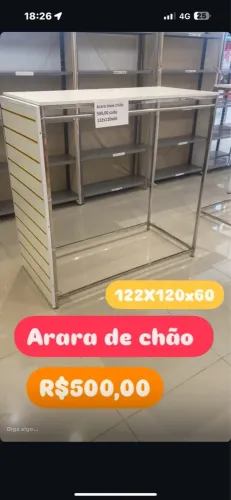 Arara inox de chão