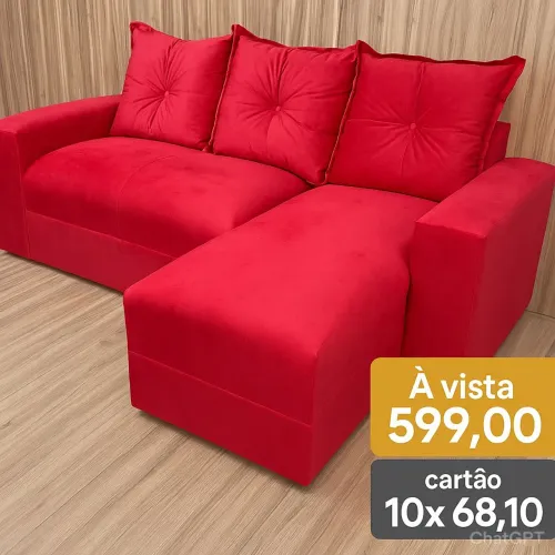 Sofá 2 lugares  com Chaise várias cores 