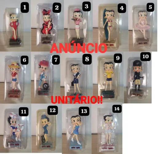 Coleção miniaturas Betty Boop (Anúncio de venda Unitário) - LEIA A DESCRIÇÃO